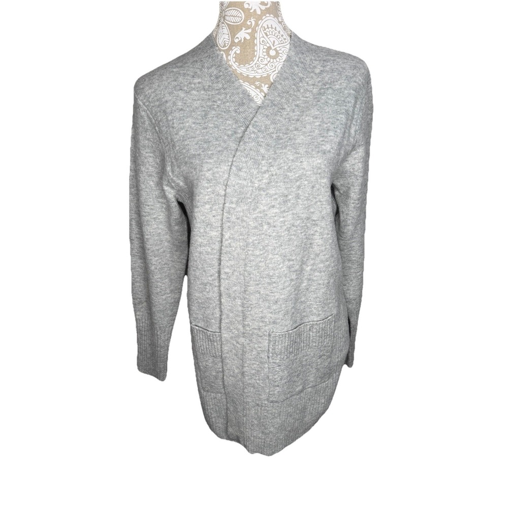 Love Ellie Women's Cardigan Large Open Front Ribbed STITCH FIX Sweater Grey Soft